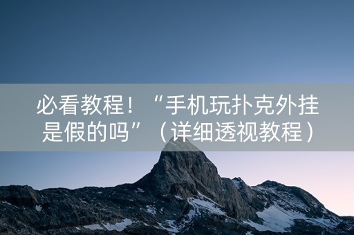 必看教程！“手机玩扑克外挂是假的吗”（详细透视教程）-哔哩哔哩