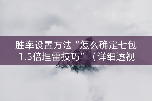 胜率设置方法“怎么确定七包1.5倍埋雷技巧”（详细透视教程）-哔哩哔哩