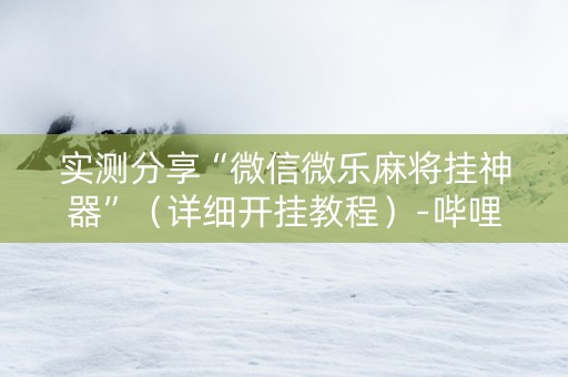 实测分享“微信微乐麻将挂神器”（详细开挂教程）-哔哩哔哩