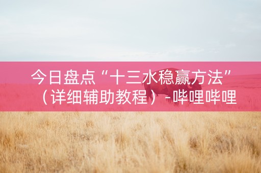 今日盘点“十三水稳赢方法”（详细辅助教程）-哔哩哔哩