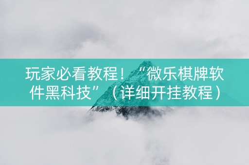 玩家必看教程！“微乐棋牌软件黑科技”（详细开挂教程）-哔哩哔哩