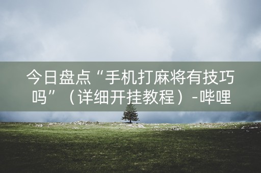 今日盘点“手机打麻将有技巧吗”（详细开挂教程）-哔哩哔哩