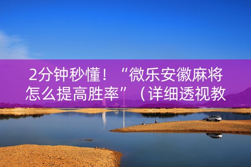 2分钟秒懂！“微乐安徽麻将怎么提高胜率”（详细透视教程）-哔哩哔哩