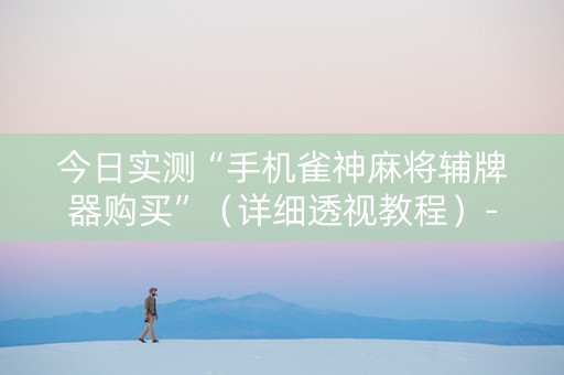 今日实测“手机雀神麻将辅牌器购买”（详细透视教程）-哔哩哔哩