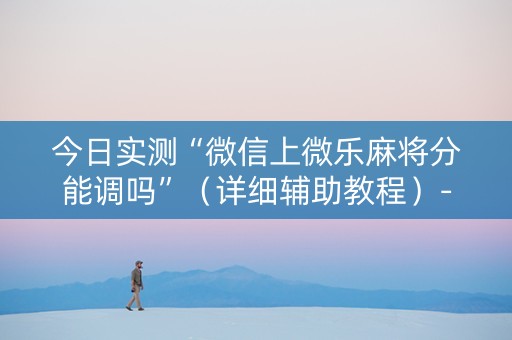 今日实测“微信上微乐麻将分能调吗”（详细辅助教程）-哔哩哔哩