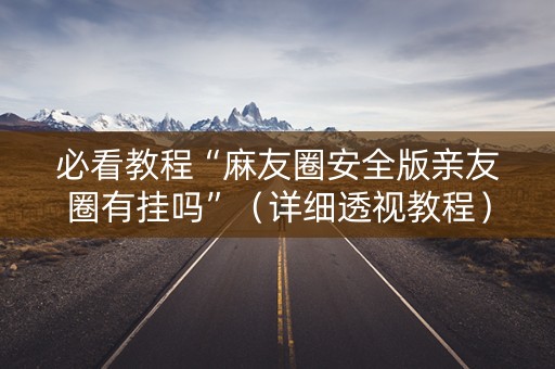 必看教程“麻友圈安全版亲友圈有挂吗”（详细透视教程）-哔哩哔哩