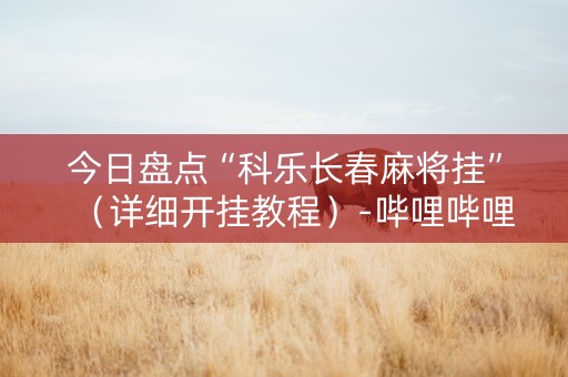 今日盘点“科乐长春麻将挂”（详细开挂教程）-哔哩哔哩