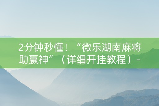 2分钟秒懂！“微乐湖南麻将助赢神”（详细开挂教程）-哔哩哔哩