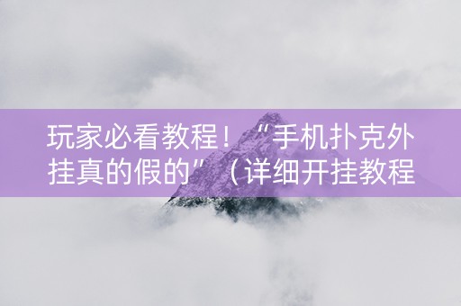 玩家必看教程！“手机扑克外挂真的假的”（详细开挂教程）-哔哩哔哩