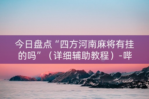 今日盘点“四方河南麻将有挂的吗”（详细辅助教程）-哔哩哔哩