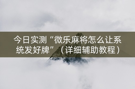 今日实测“微乐麻将怎么让系统发好牌”（详细辅助教程）-哔哩哔哩