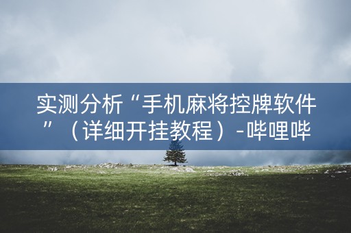 实测分析“手机麻将控牌软件”（详细开挂教程）-哔哩哔哩