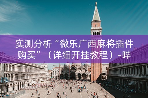 实测分析“微乐广西麻将插件购买”（详细开挂教程）-哔哩哔哩
