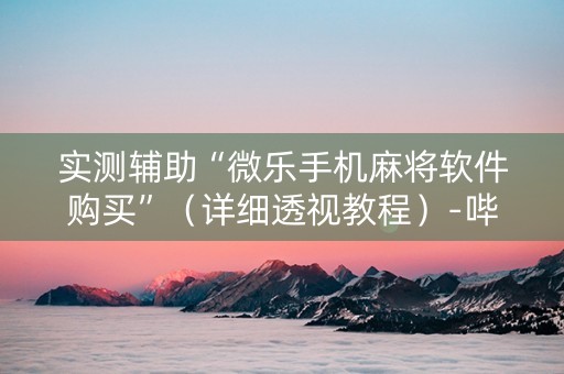 实测辅助“微乐手机麻将软件购买”（详细透视教程）-哔哩哔哩