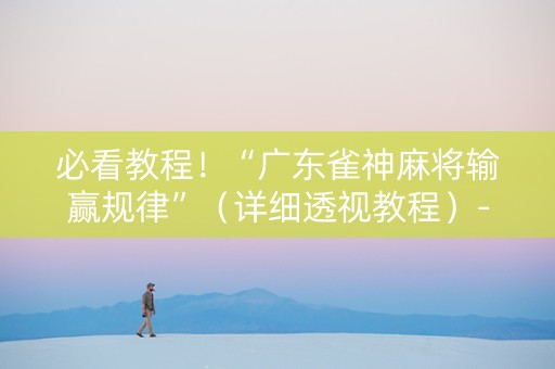 必看教程！“广东雀神麻将输赢规律”（详细透视教程）-哔哩哔哩