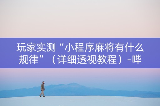 玩家实测“小程序麻将有什么规律”（详细透视教程）-哔哩哔哩
