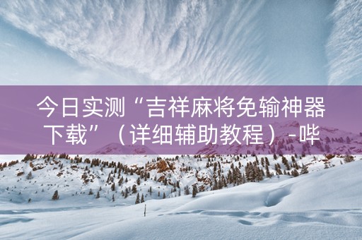 今日实测“吉祥麻将免输神器下载”（详细辅助教程）-哔哩哔哩