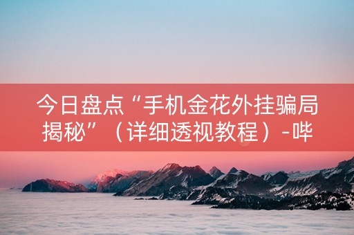 今日盘点“手机金花外挂骗局揭秘”（详细透视教程）-哔哩哔哩