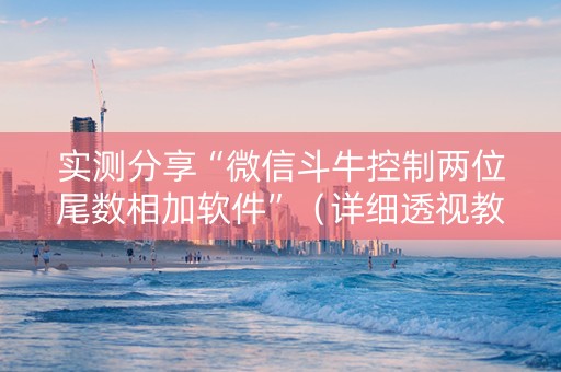 实测分享“微信斗牛控制两位尾数相加软件”（详细透视教程）-哔哩哔哩