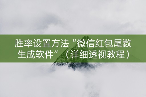 胜率设置方法“微信红包尾数生成软件”（详细透视教程）-哔哩哔哩