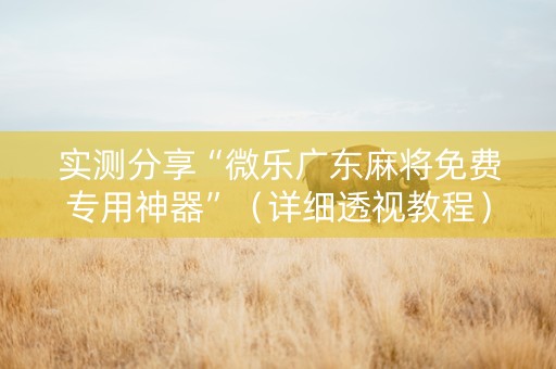 实测分享“微乐广东麻将免费专用神器”（详细透视教程）-哔哩哔哩