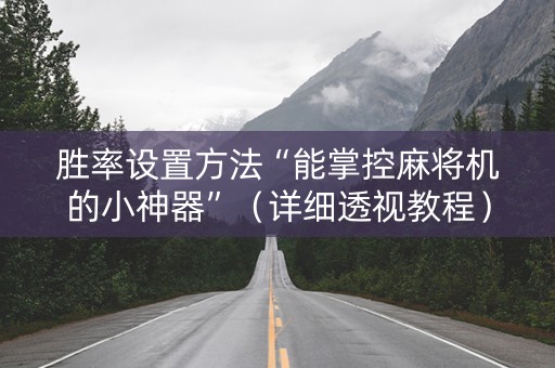 胜率设置方法“能掌控麻将机的小神器”（详细透视教程）-哔哩哔哩