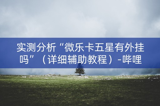 实测分析“微乐卡五星有外挂吗”（详细辅助教程）-哔哩哔哩
