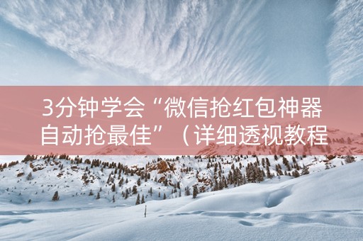3分钟学会“微信抢红包神器自动抢最佳”（详细透视教程）-哔哩哔哩
