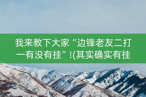 我来教下大家“边锋老友二打一有没有挂”!(其实确实有挂)-知乎