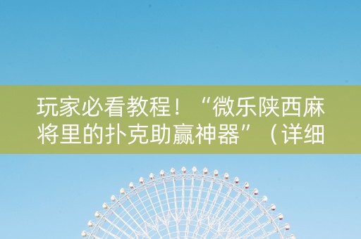 玩家必看教程！“微乐陕西麻将里的扑克助赢神器”（详细开挂教程）-哔哩哔哩