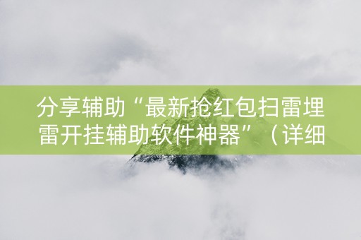 分享辅助“最新抢红包扫雷埋雷开挂辅助软件神器”（详细透视教程）-哔哩哔哩