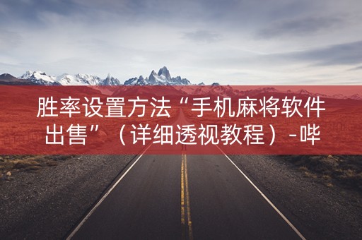 胜率设置方法“手机麻将软件出售”（详细透视教程）-哔哩哔哩