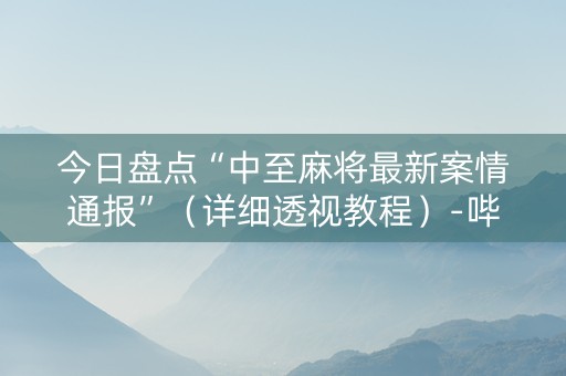 今日盘点“中至麻将最新案情通报”（详细透视教程）-哔哩哔哩