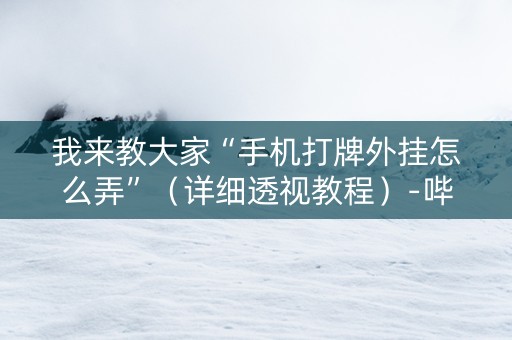 我来教大家“手机打牌外挂怎么弄”（详细透视教程）-哔哩哔哩