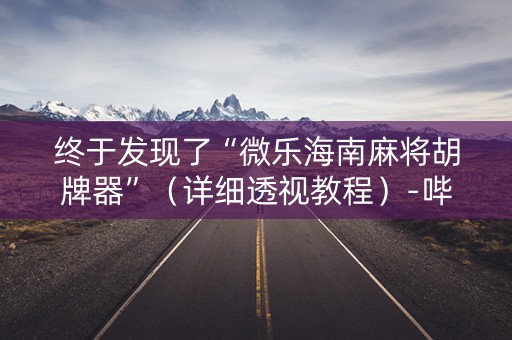 终于发现了“微乐海南麻将胡牌器”（详细透视教程）-哔哩哔哩