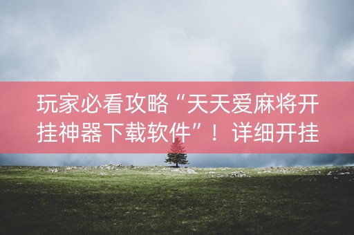 玩家必看攻略“天天爱麻将开挂神器下载软件”！详细开挂教程（确实真的有挂)-知乎