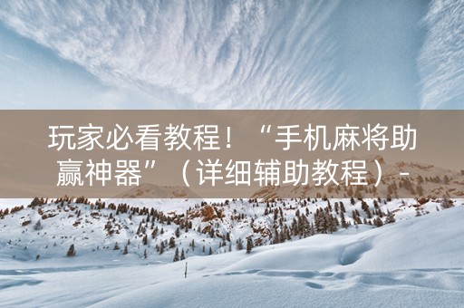 玩家必看教程！“手机麻将助赢神器”（详细辅助教程）-哔哩哔哩