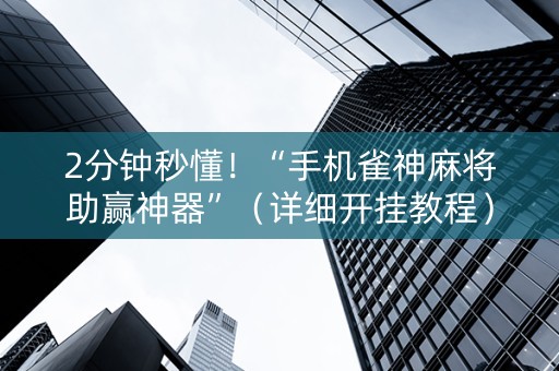 2分钟秒懂！“手机雀神麻将助赢神器”（详细开挂教程）-哔哩哔哩