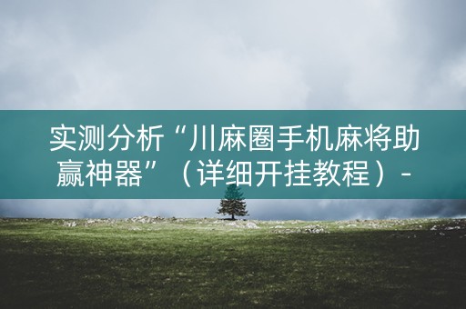 实测分析“川麻圈手机麻将助赢神器”（详细开挂教程）-哔哩哔哩