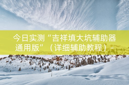 今日实测“吉祥填大坑辅助器通用版”（详细辅助教程）-哔哩哔哩