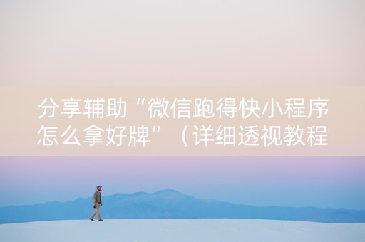 分享辅助“微信跑得快小程序怎么拿好牌”（详细透视教程）-哔哩哔哩