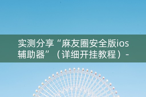 实测分享“麻友圈安全版ios辅助器”（详细开挂教程）-哔哩哔哩