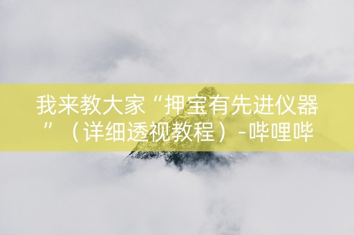 我来教大家“押宝有先进仪器”（详细透视教程）-哔哩哔哩