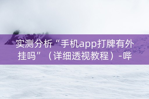 实测分析“手机app打牌有外挂吗”（详细透视教程）-哔哩哔哩