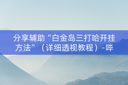 分享辅助“白金岛三打哈开挂方法”（详细透视教程）-哔哩哔哩
