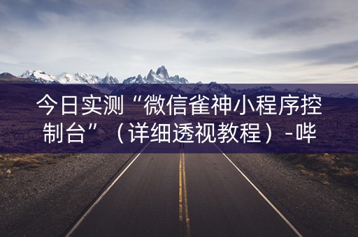 今日实测“微信雀神小程序控制台”（详细透视教程）-哔哩哔哩