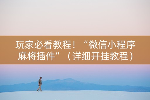 玩家必看教程！“微信小程序麻将插件”（详细开挂教程）-哔哩哔哩