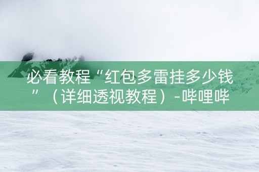 必看教程“红包多雷挂多少钱”（详细透视教程）-哔哩哔哩