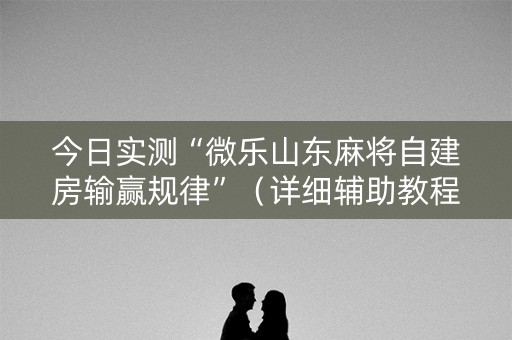 今日实测“微乐山东麻将自建房输赢规律”（详细辅助教程）-哔哩哔哩