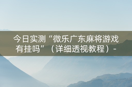 今日实测“微乐广东麻将游戏有挂吗”（详细透视教程）-哔哩哔哩